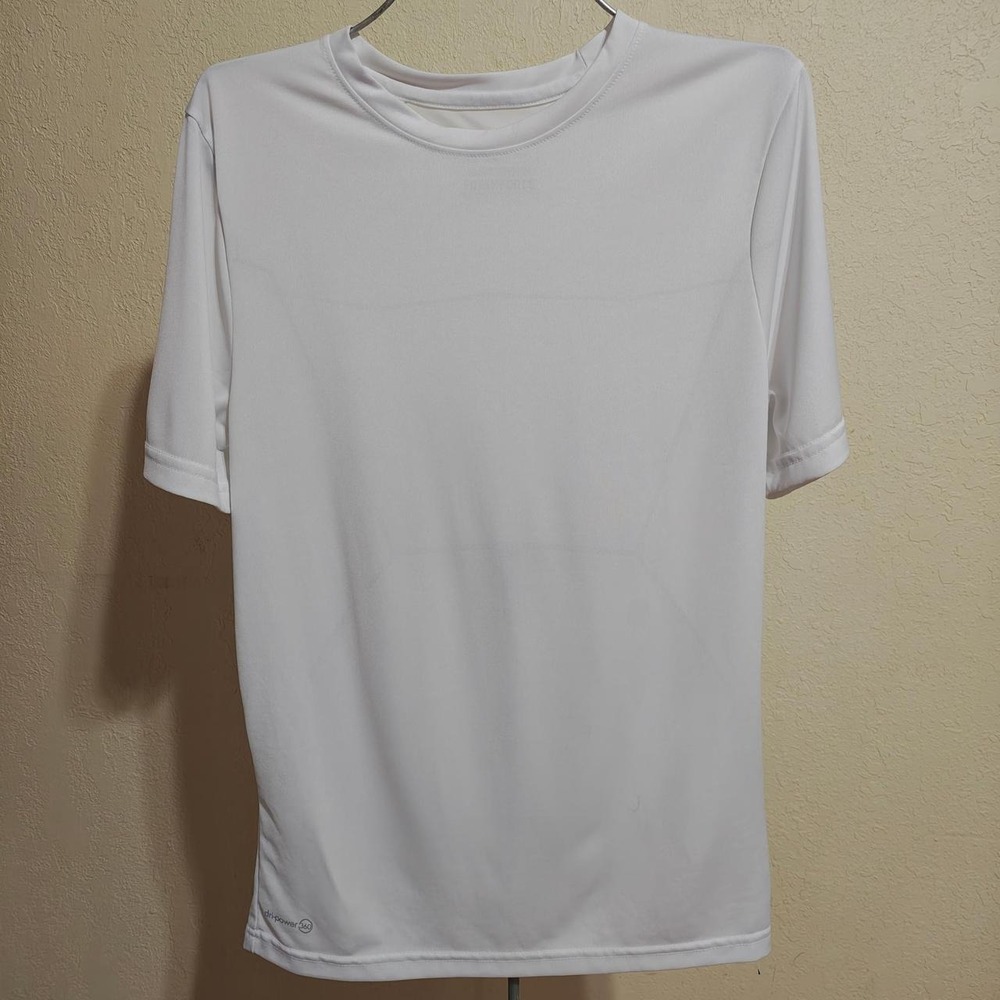 Russell FreshForce White Short Sleeve Athletic Shirt Dri-Power 360 Small